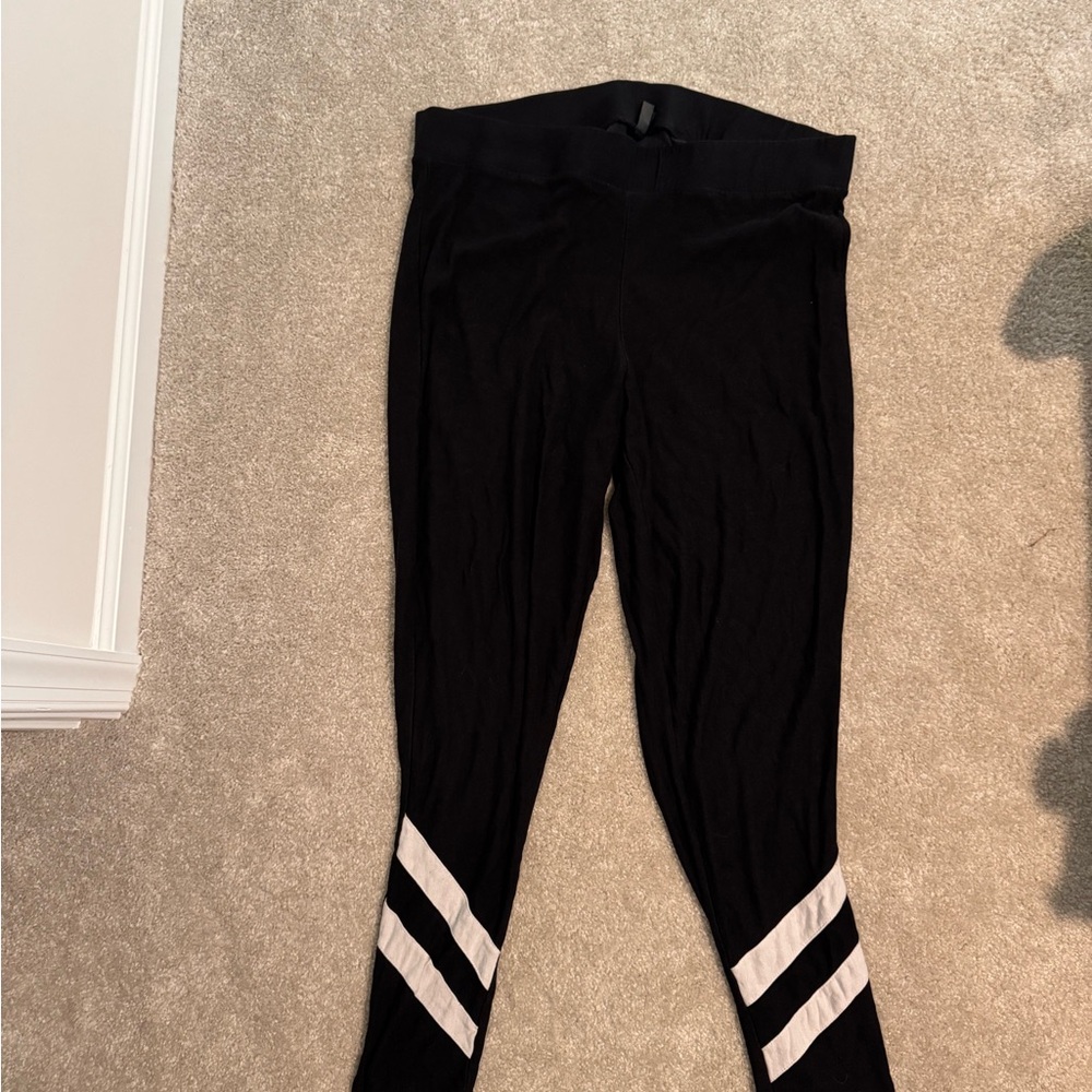 Black Leggings with White Stripes